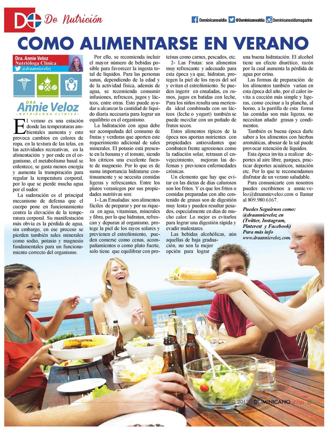 Dominicano al dia Magazine NY  agosto 2015